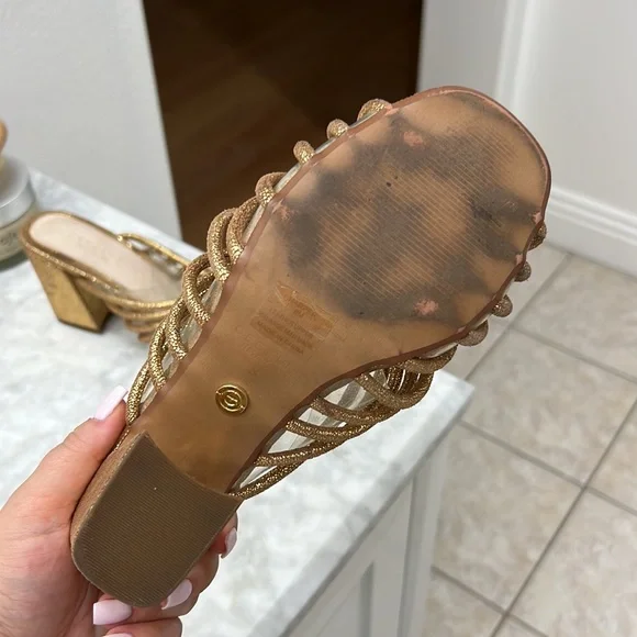 Cecelia New York Chunky Gold Sandal Mules - Picture 8 of 15